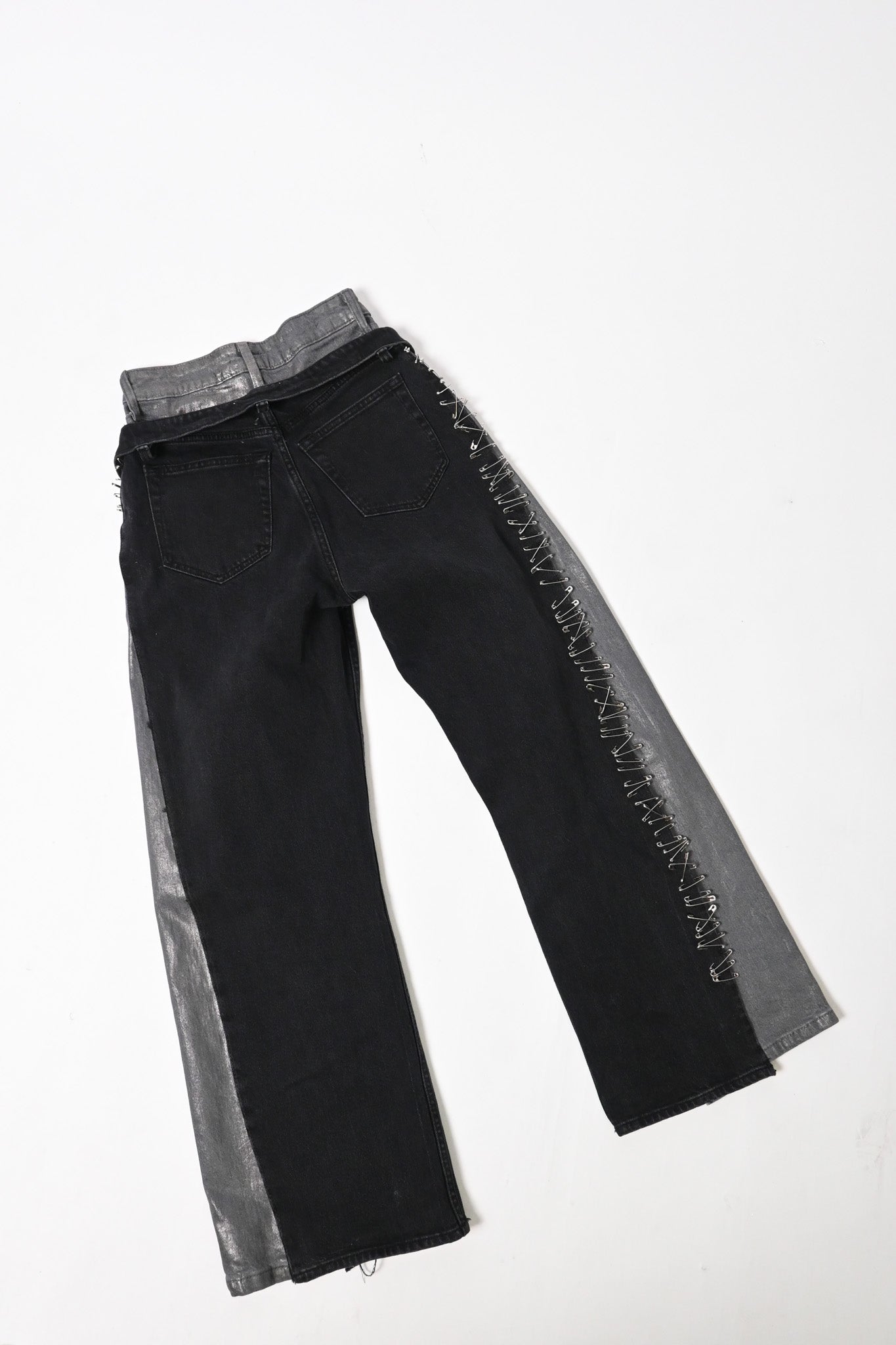 Double layer safety pin denim Small