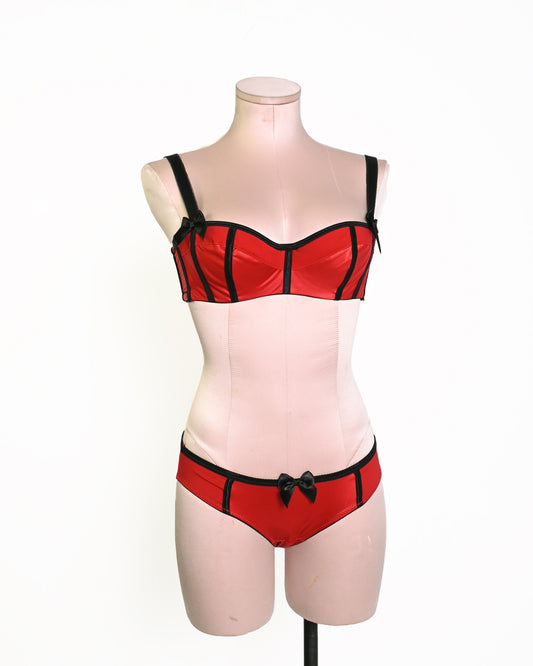 Red satin set XS