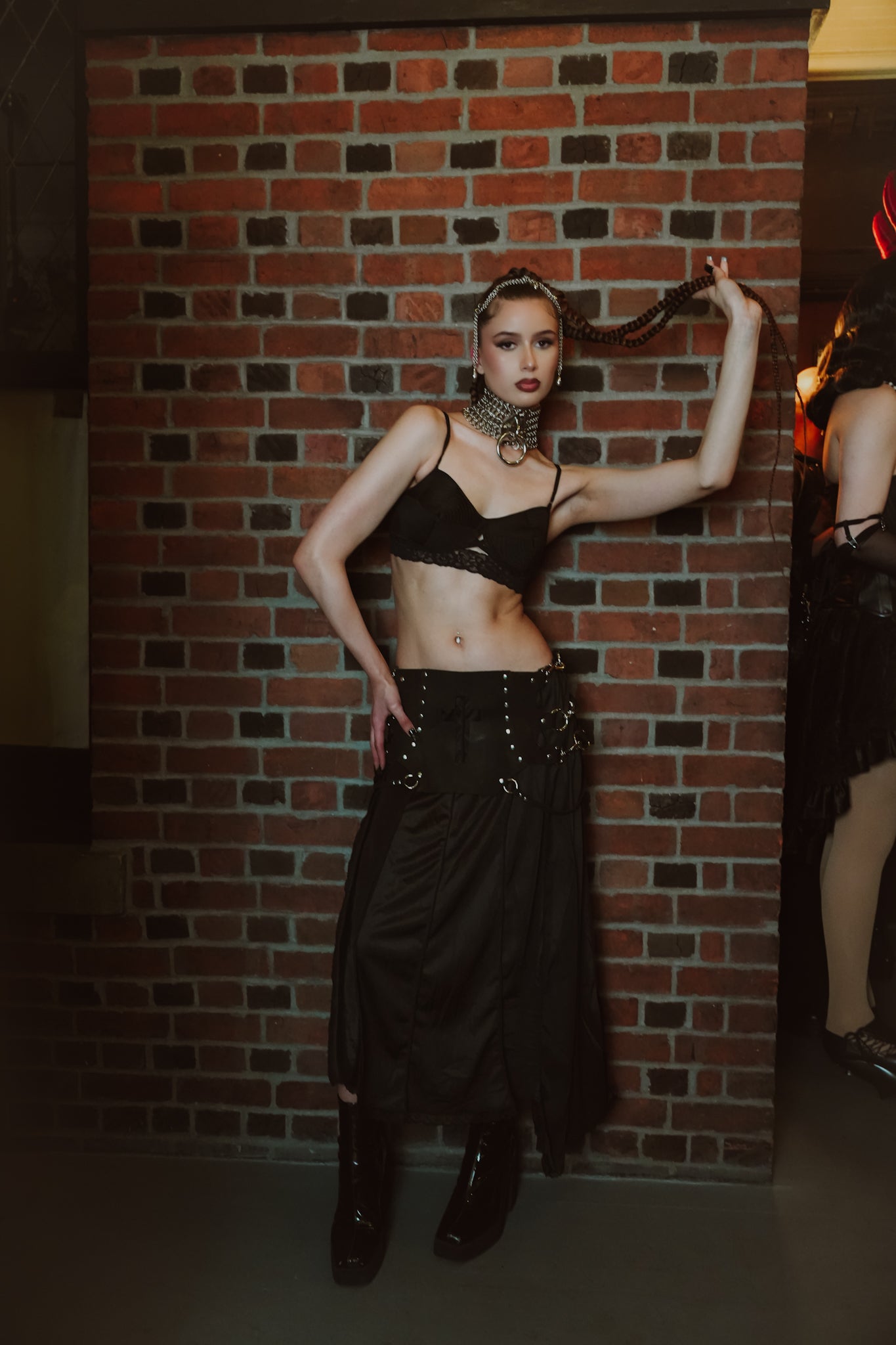 LAUREN'S Long black slip skirt