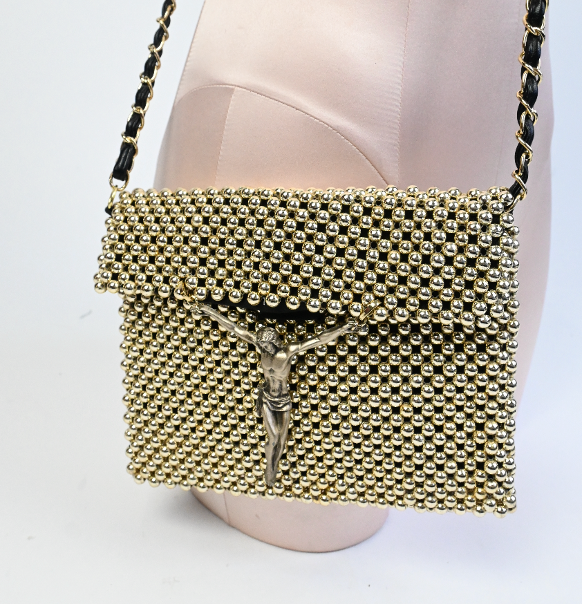 Jesus beaded purse
