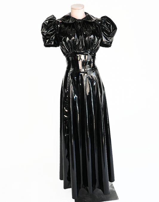Vinyl PUFF SLEEVE DRESS (from runway S/M)