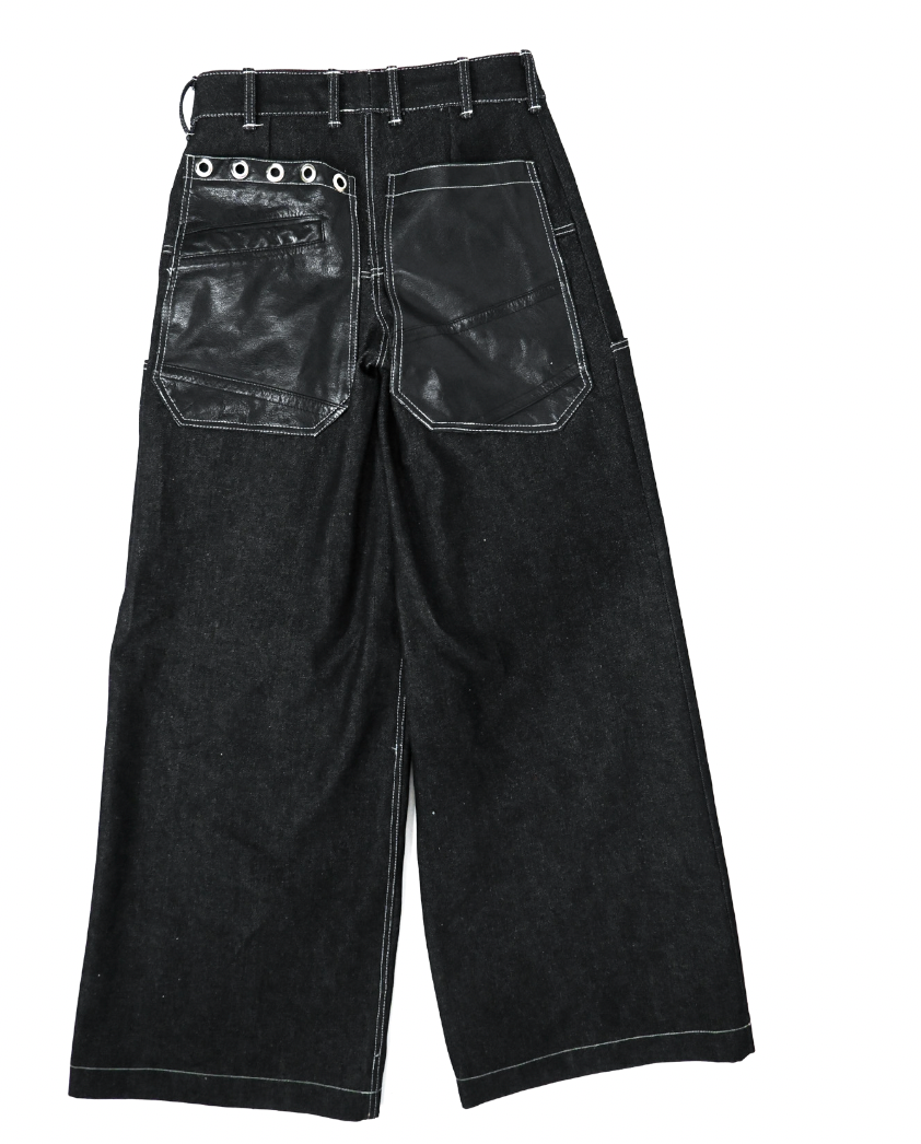 JOHN'S Dead-stock Denim and Leather Pants
