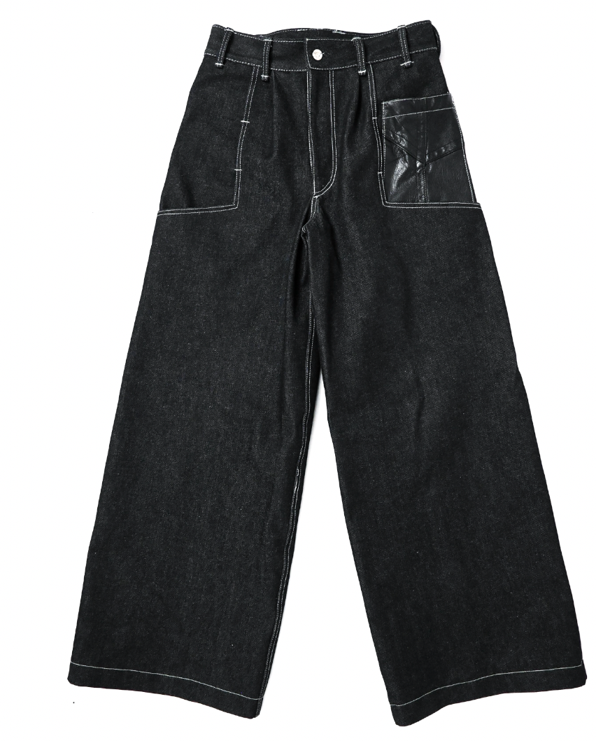 JOHN'S Dead-stock Denim and Leather Pants
