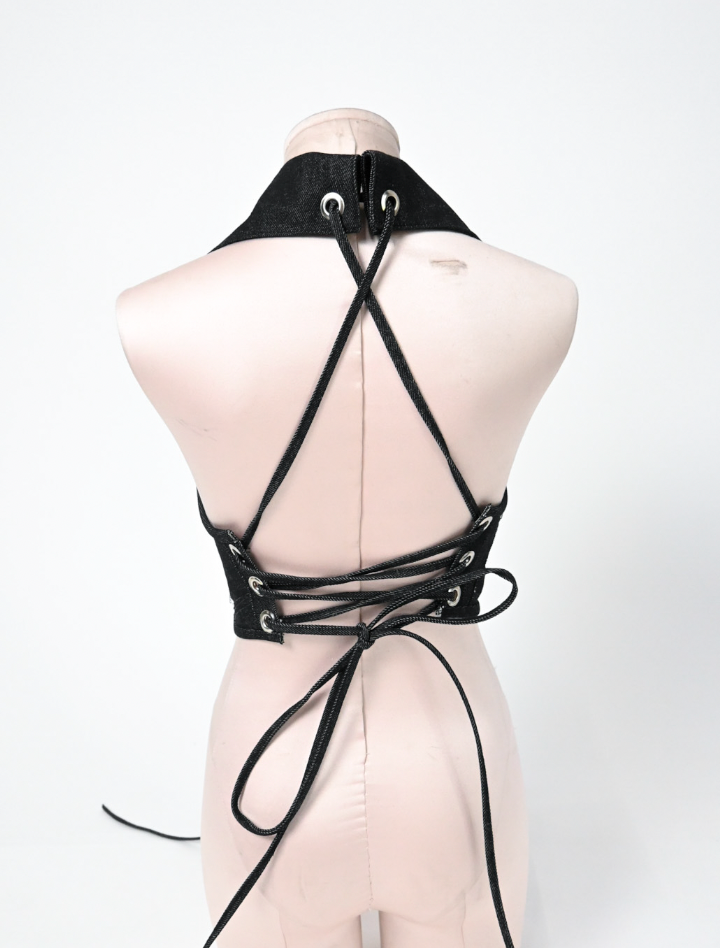 DYMOND and JULIA'S Lace-Up Halter with Collar (multiple sizes available)