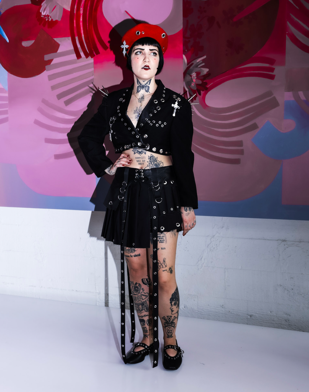 Pleated Black layering skirt 2XL