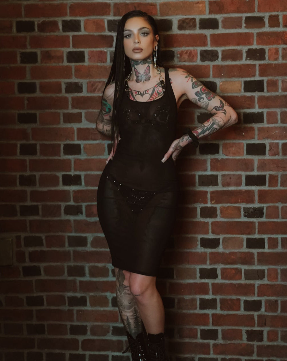 TAYLOR'S sheer zipper dress