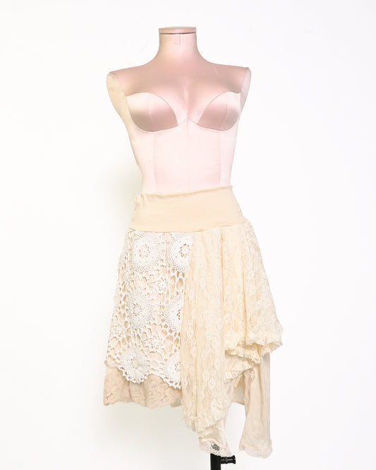 Cream Layering Slip Skirt (S/M)