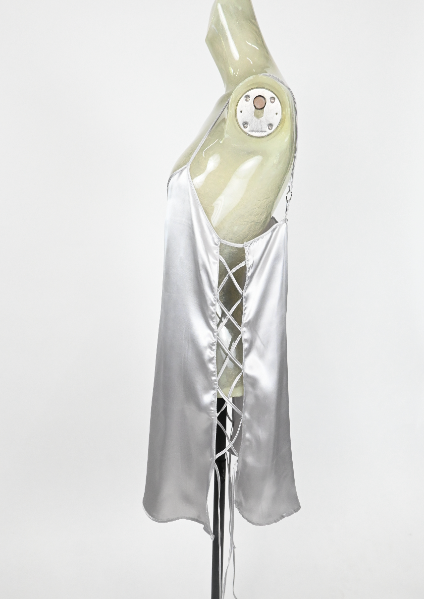 BINTOU'S Satin silver XX dress