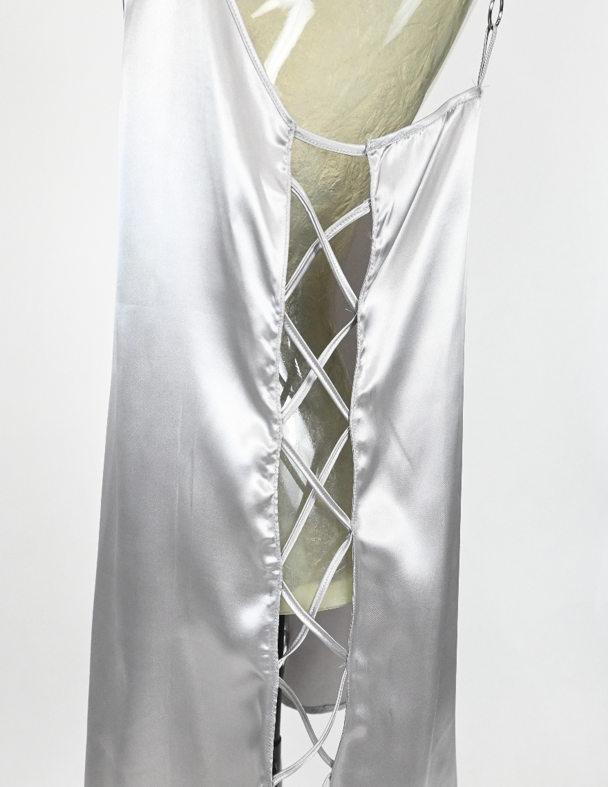 BINTOU'S Satin silver XX dress