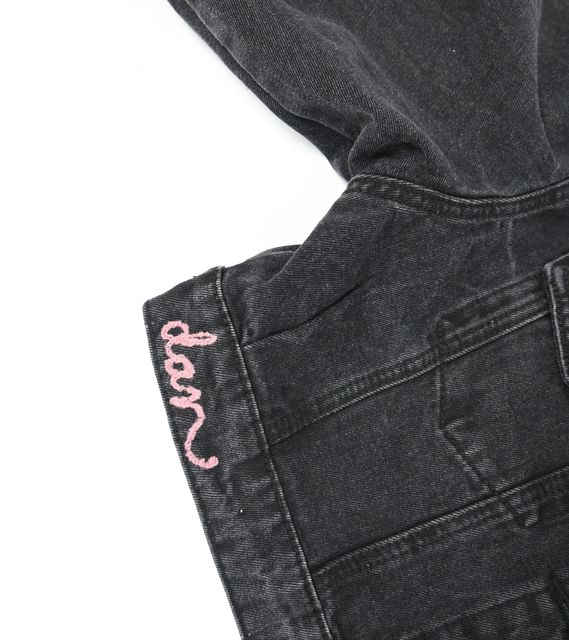 LGBTQIA+ custom chainstitch denim jacket (Medium)
