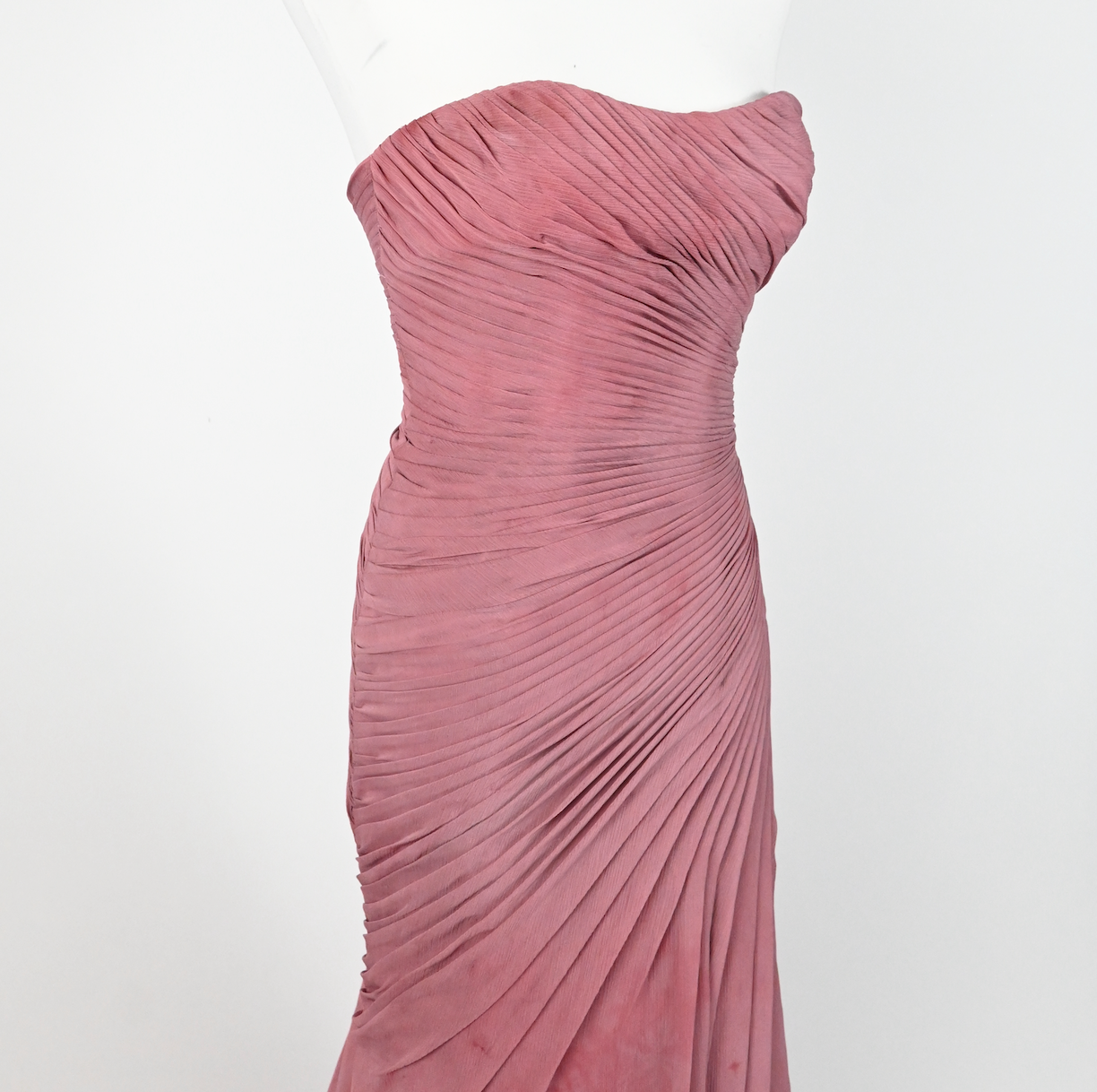 Hand-dyed strapless gown