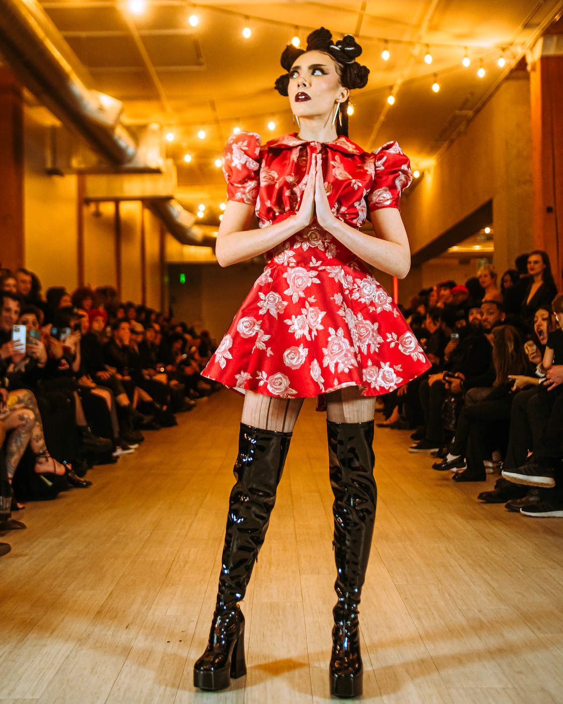 ROSE PUFF SLEEVE DRESS