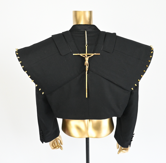 SPIKE SHOULDER CROP BLAZER