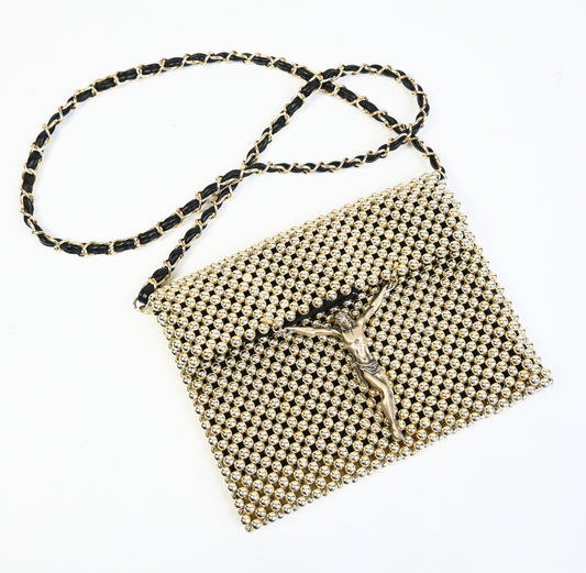 Jesus beaded purse