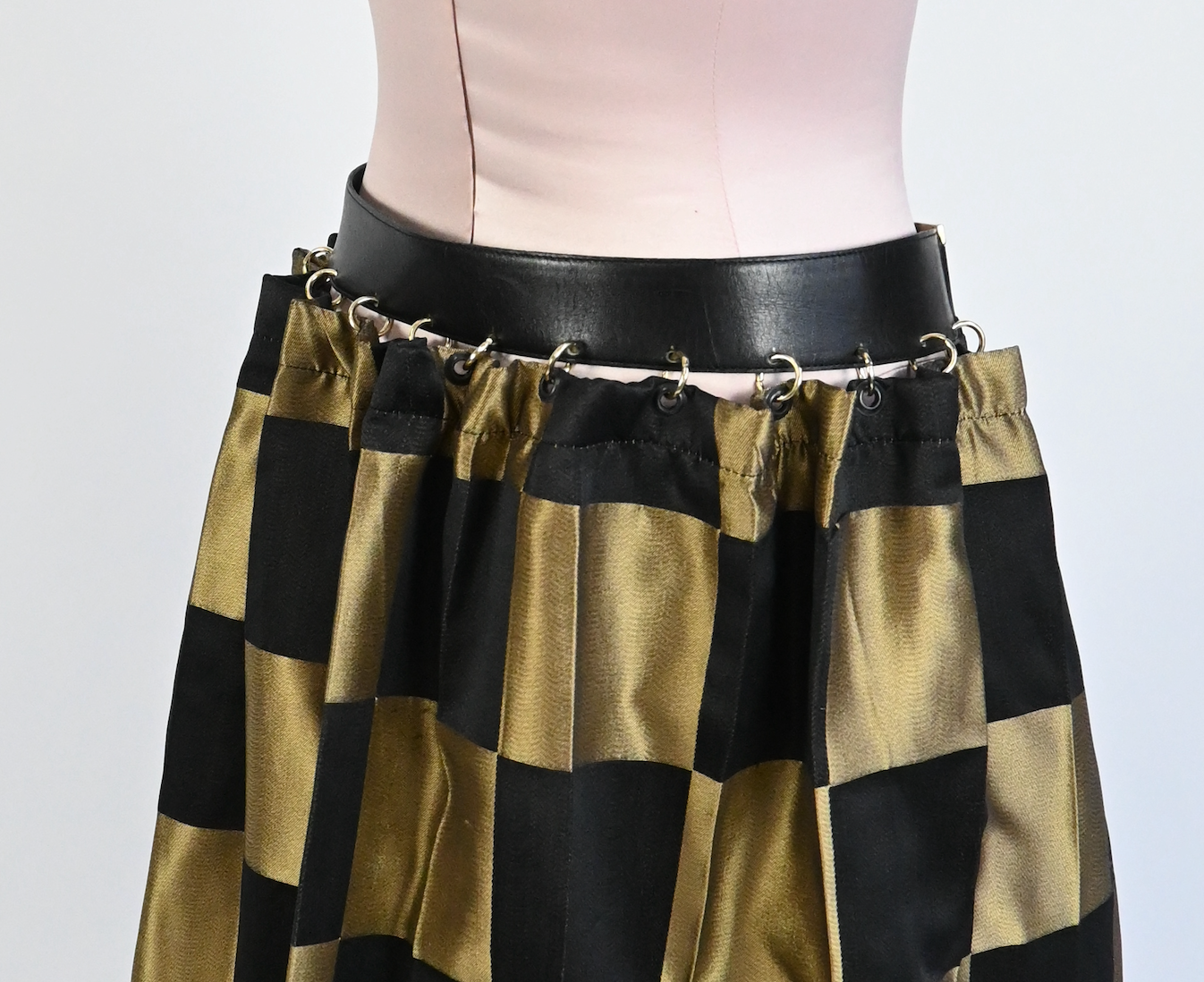 Show stopper gold check gown (free alterations)