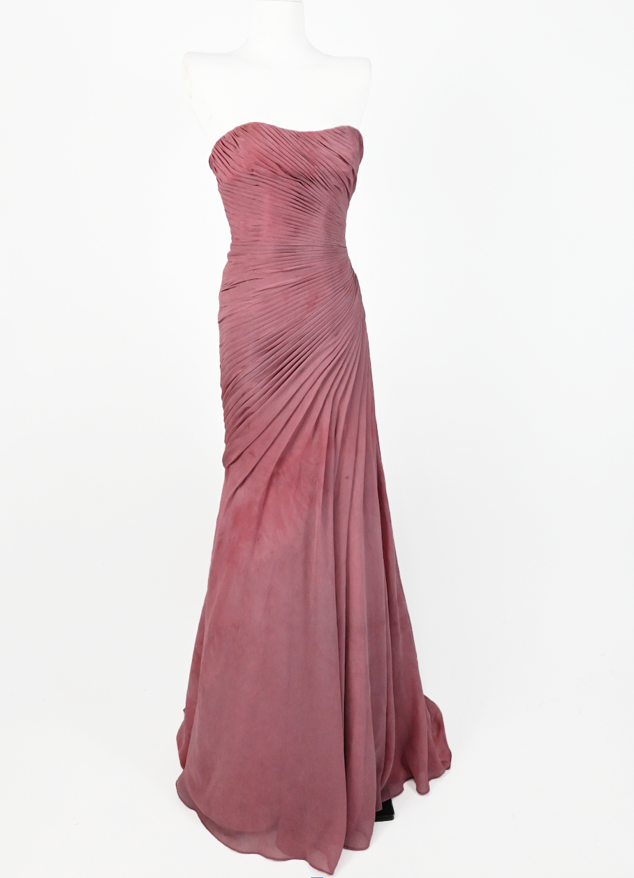 Hand-dyed strapless gown