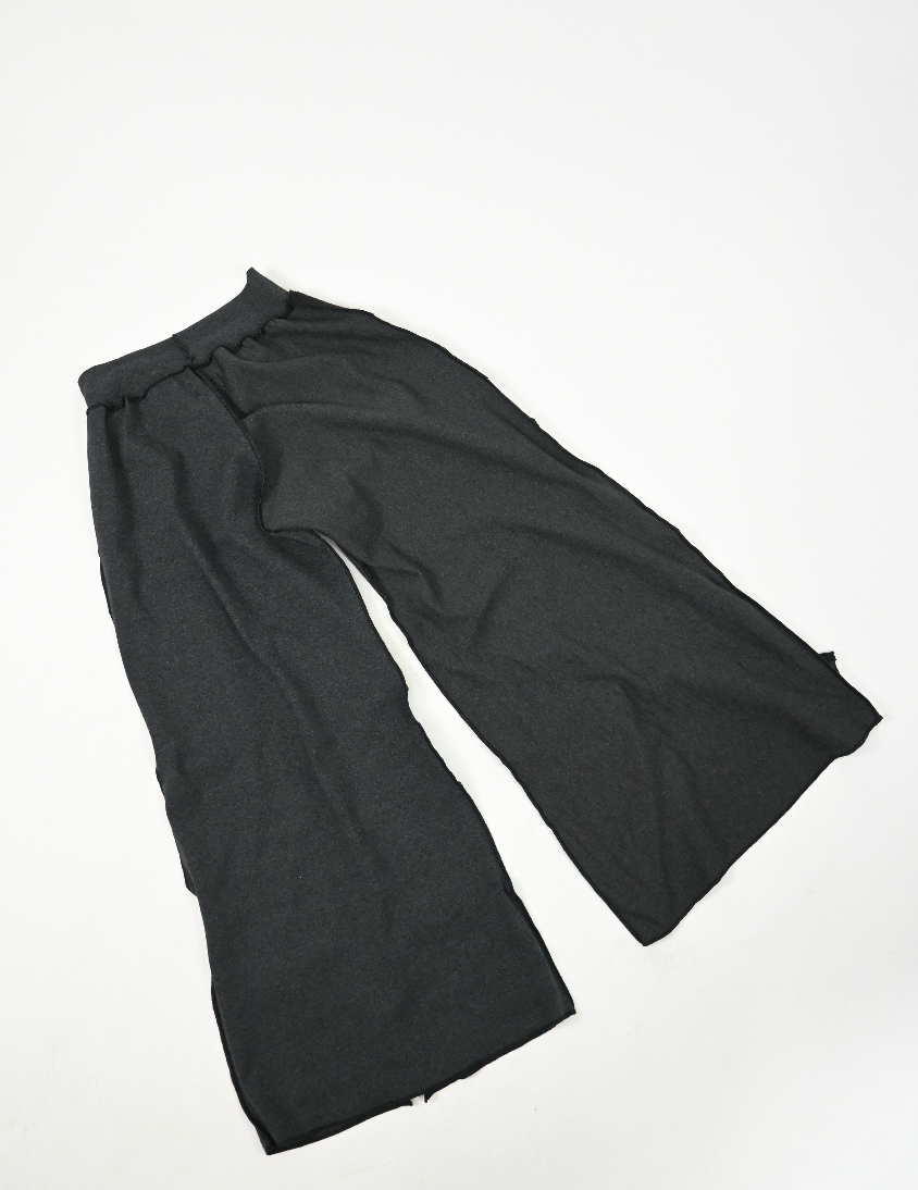 GREY patch-work wide leg zip pants (Medium)