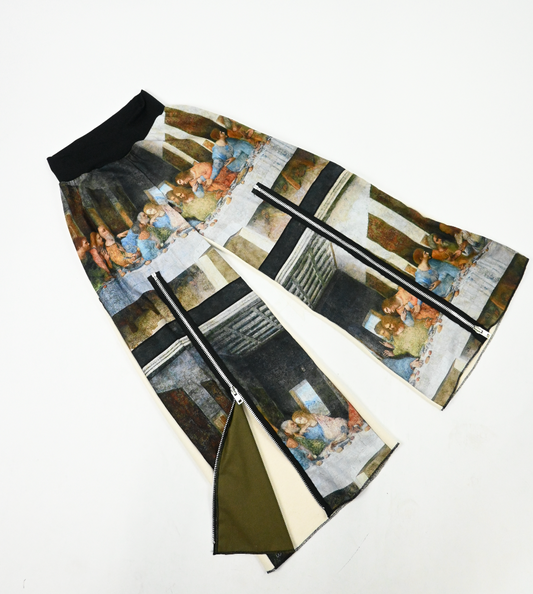 LAST SUPPER wide leg zip pants (Medium)