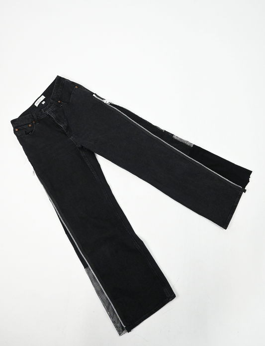 LAUREN'S BLACK side zip denim (27")