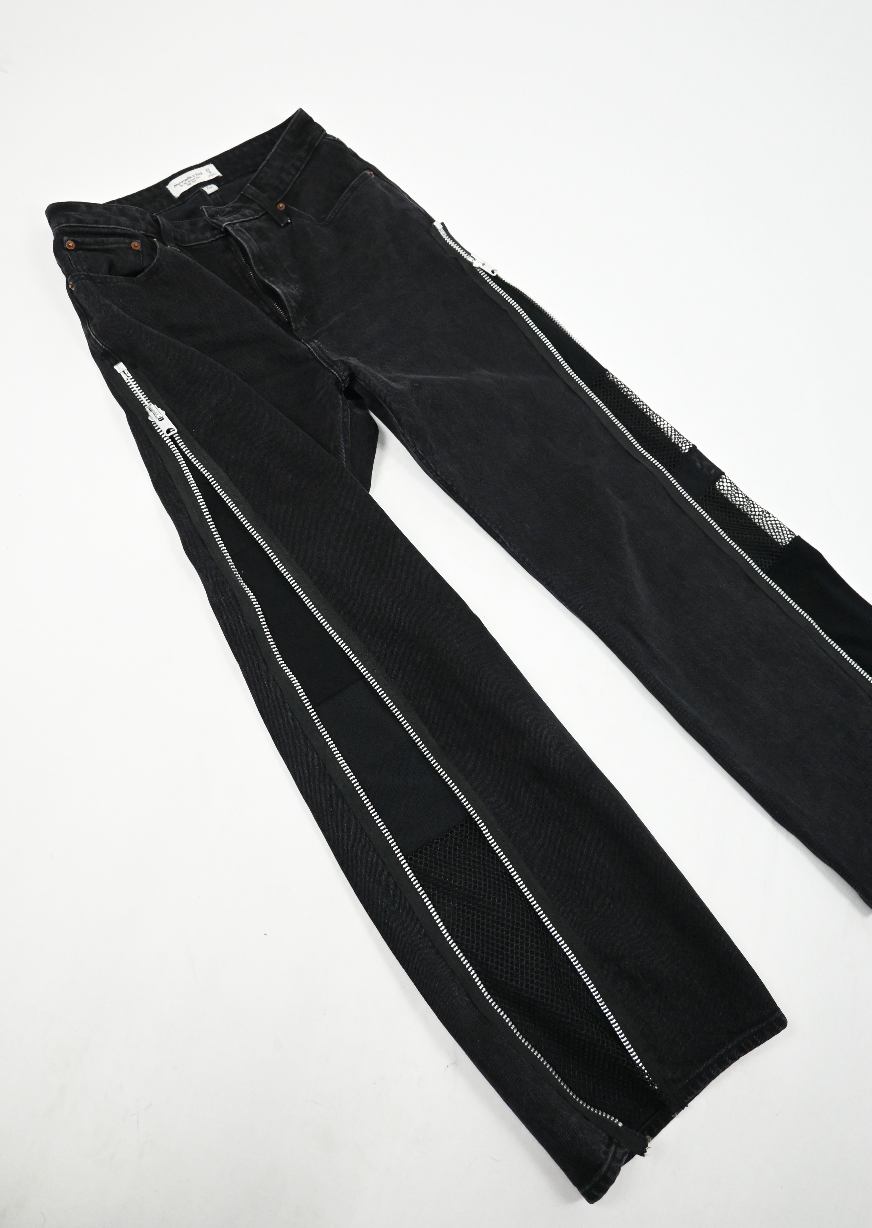 LAUREN'S BLACK side zip denim (27")