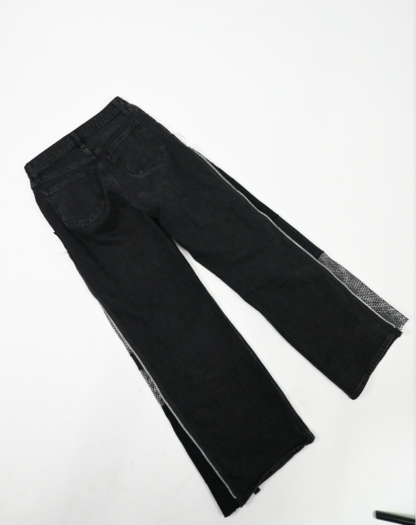 LAUREN'S BLACK side zip denim (27")