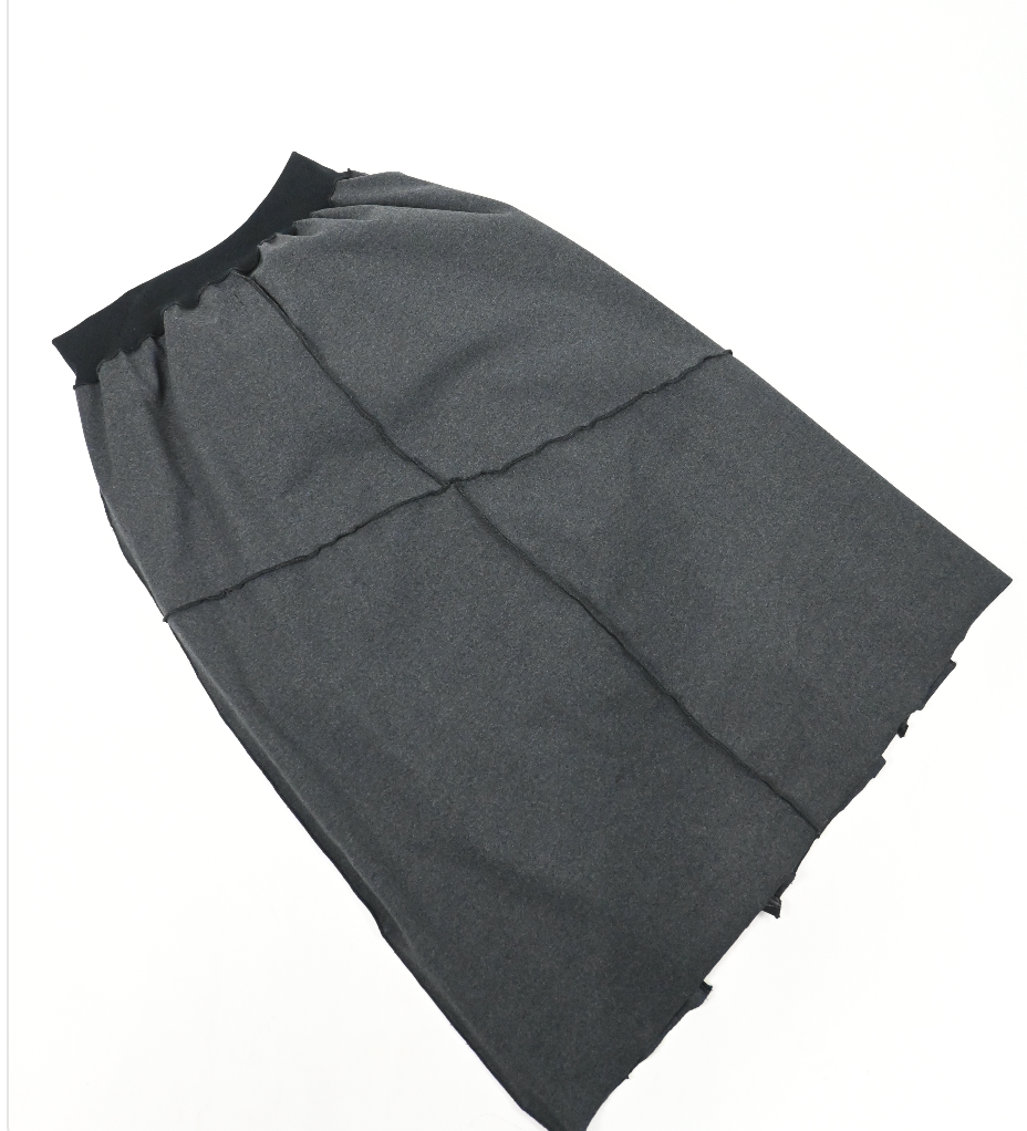 GREY patch-work long skirt (XL)