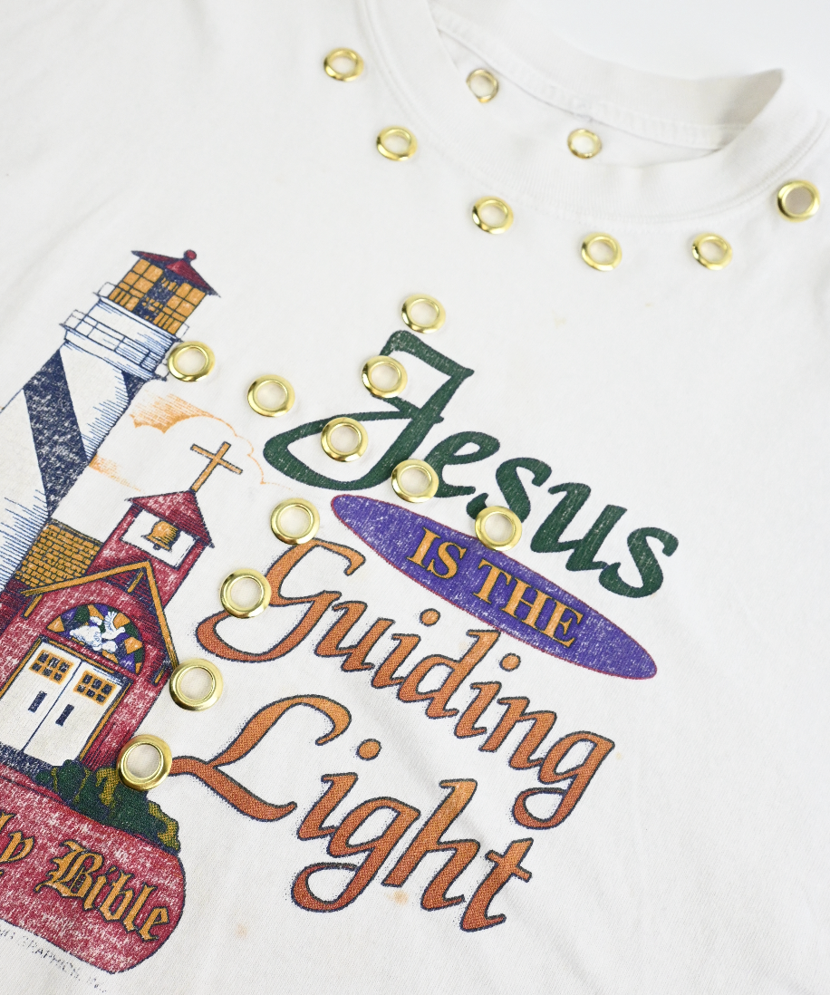 JESUS gold GROMMET TEE (Medium)