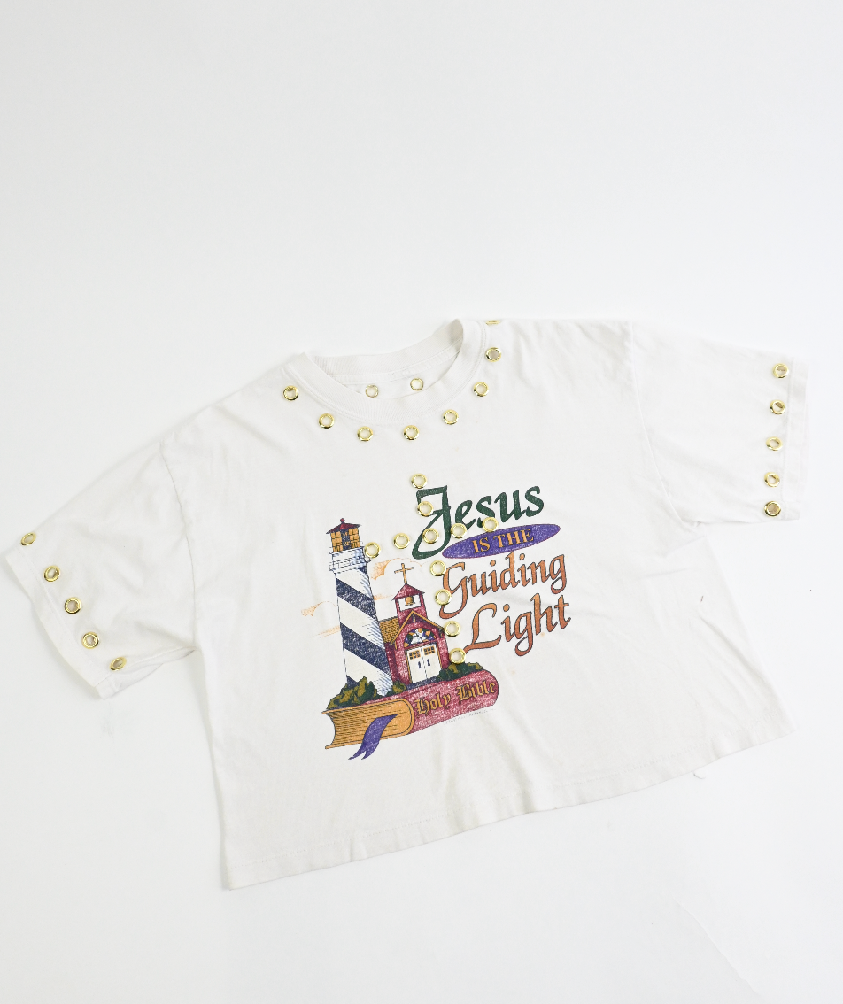 JESUS gold GROMMET TEE (Medium)