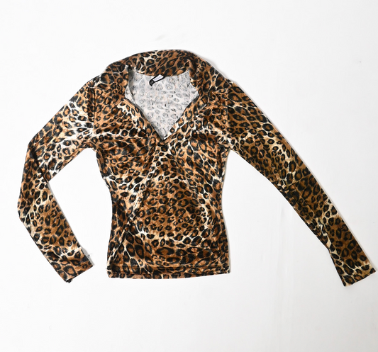 Vintage Cheetah print velvet top