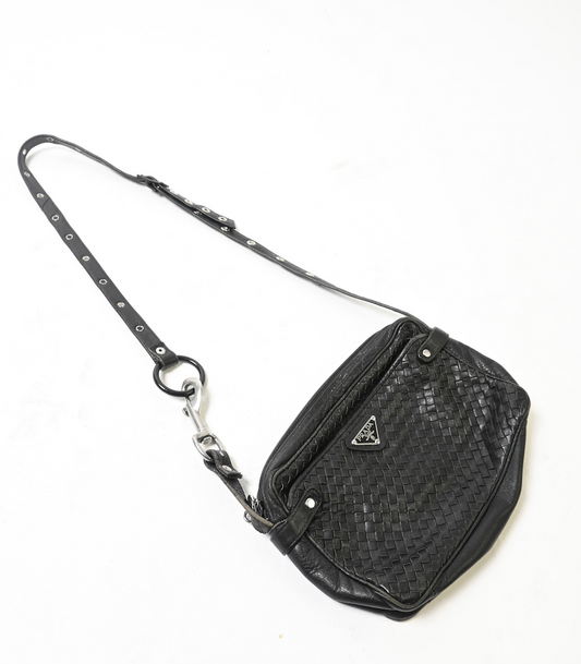 Woven leather bag