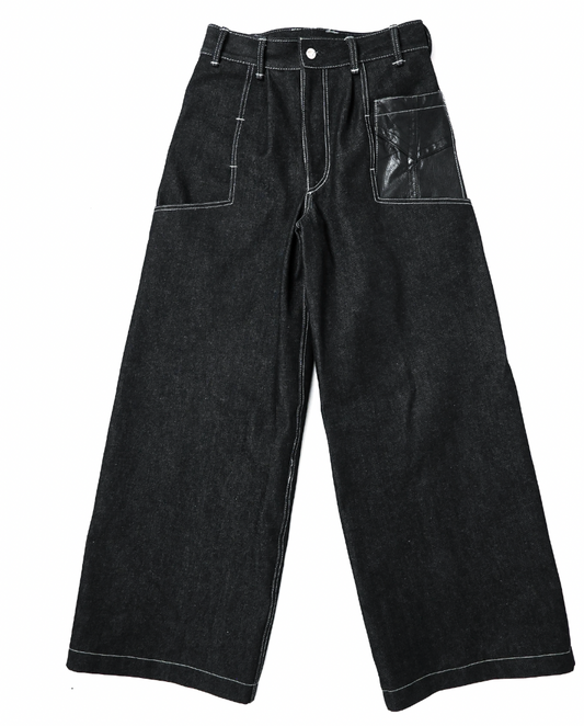 JOHN'S Dead-stock Denim and Leather Pants