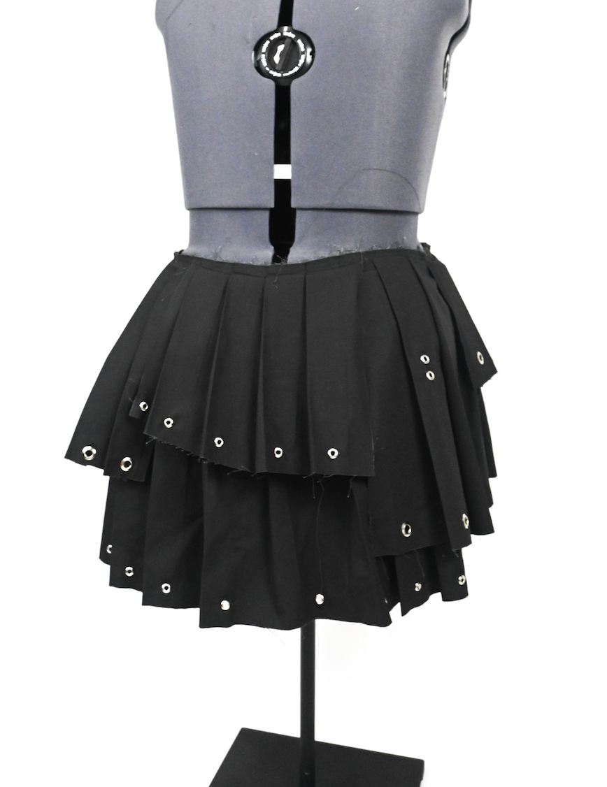 Pleated Black layering skirt 2XL