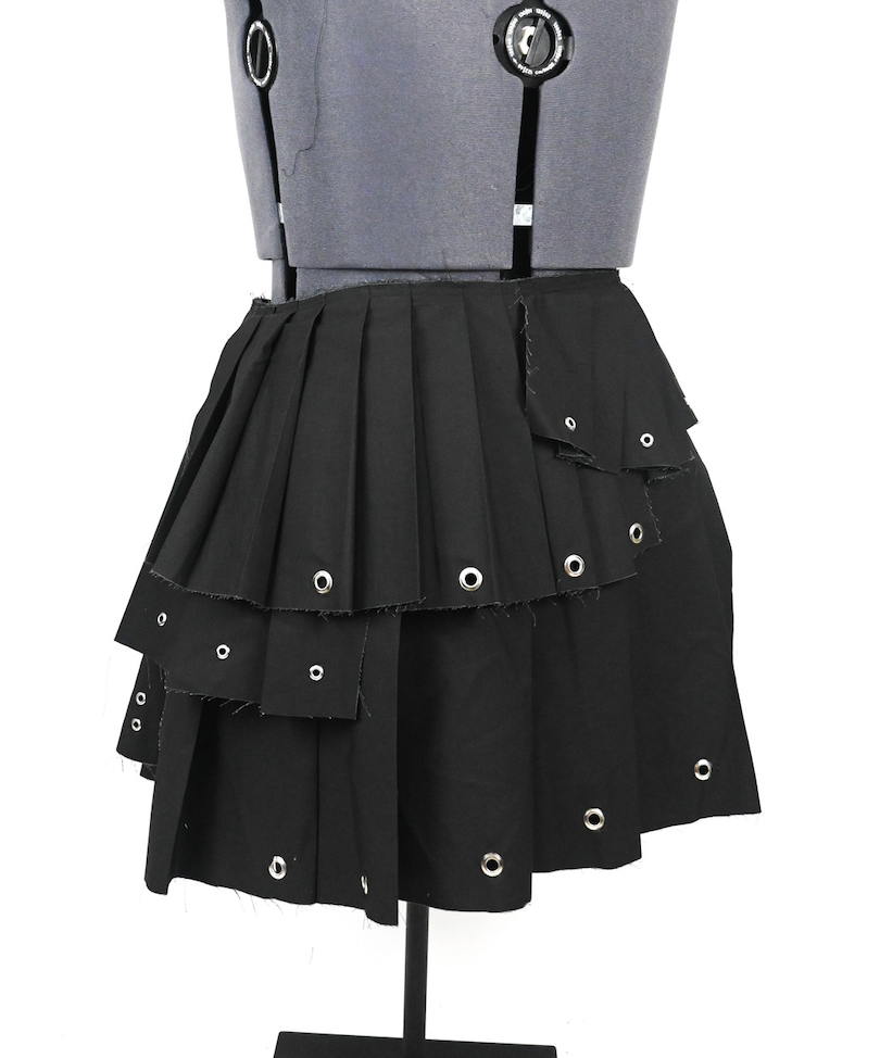 Pleated Black layering skirt XL