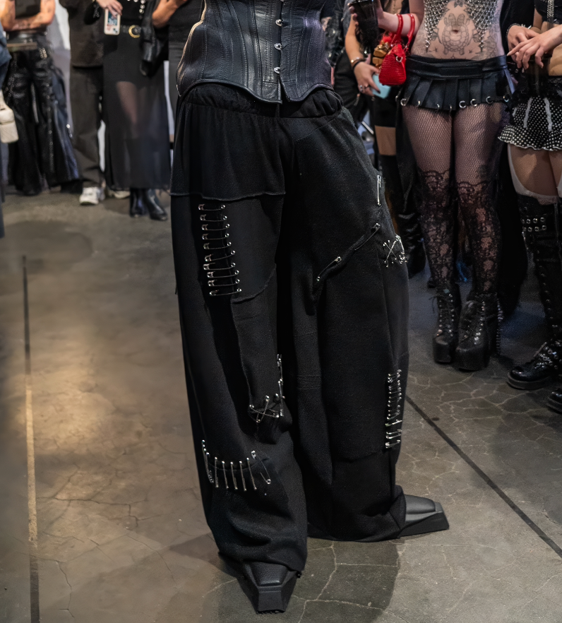 Fleece safety pin ARCHIVE runway pants (multiple sizes)