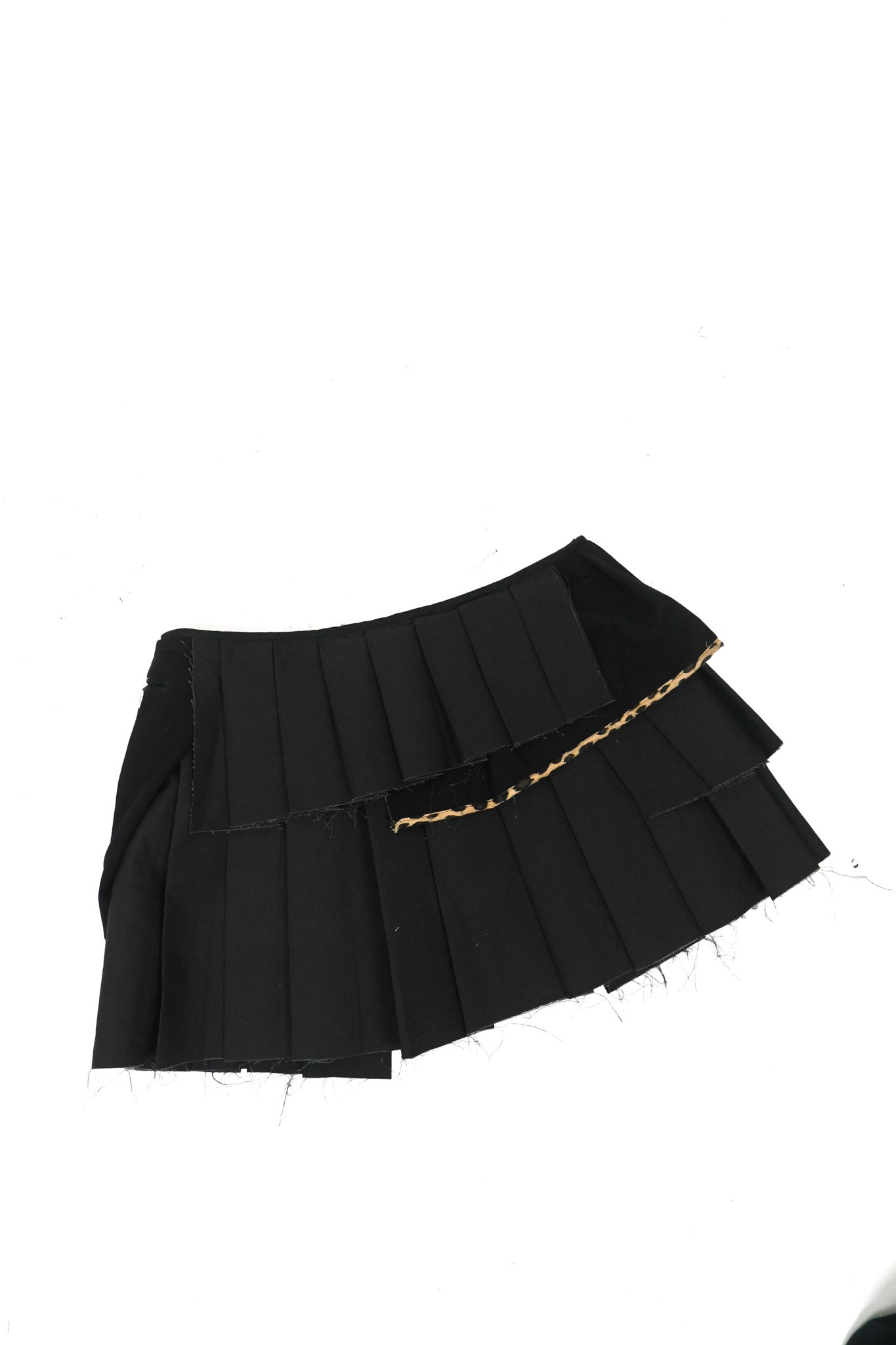 GAB'S Pleated skirt Cheetah print hem M/L