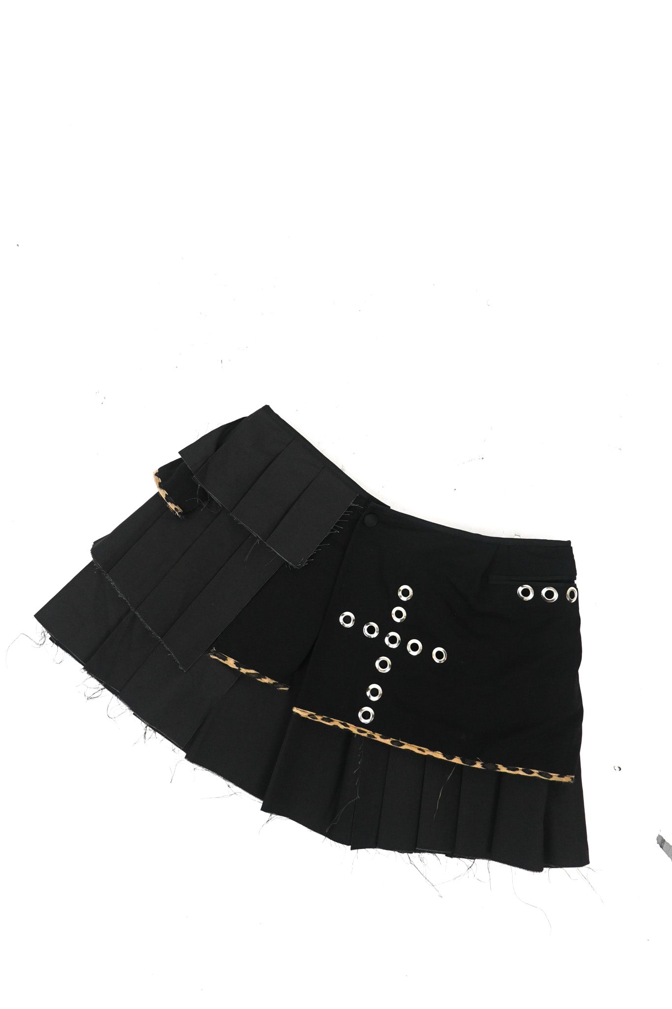 GAB'S Pleated skirt Cheetah print hem M/L