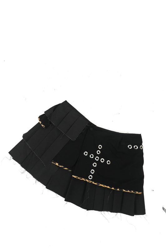GAB'S Pleated skirt Cheetah print hem M/L