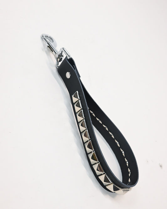 Studded leather keychains