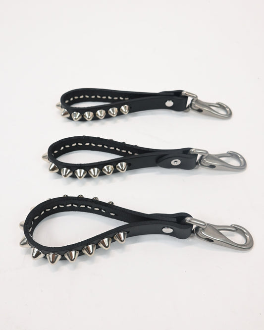 Studded leather keychains