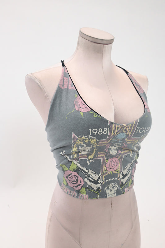 Reversible Guns & Roses / Black Tie back tank (S/M)