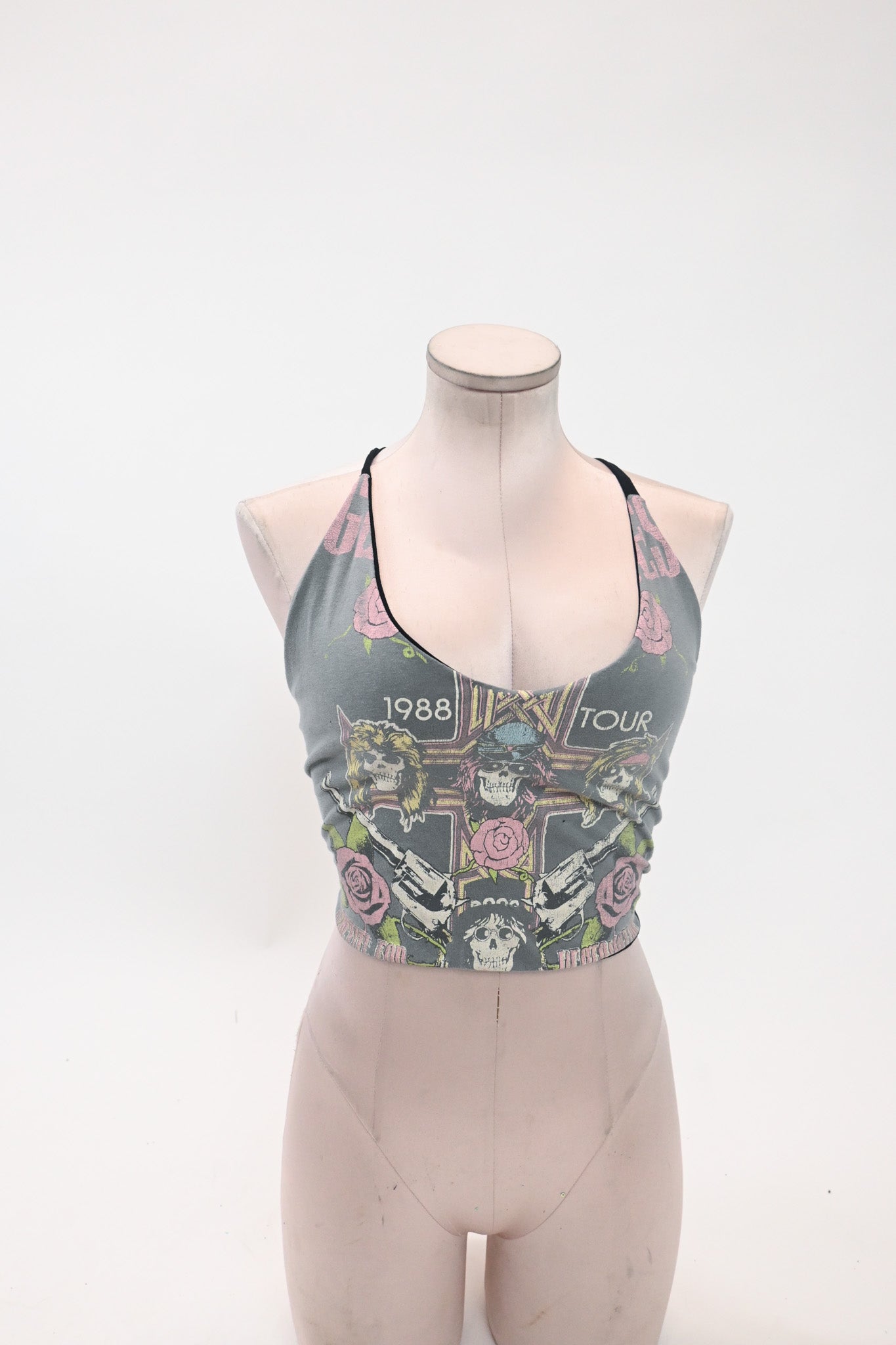 Reversible Guns & Roses / Black Tie back tank (S/M)