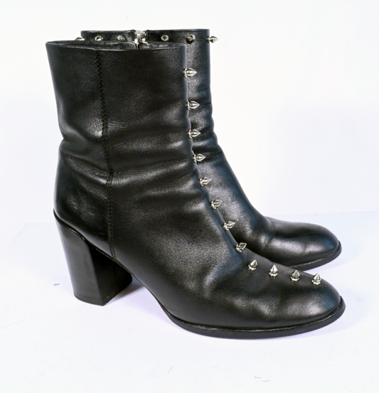 Spiked Alexander Wang Leather Ankle Boots
