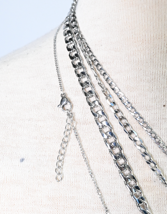 Silver lock necklace