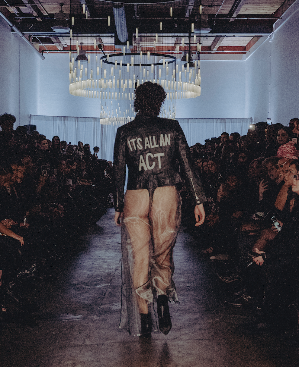 RUNWAY "ITS ALL AN ACT" leather jacket