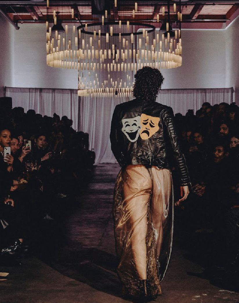 RUNWAY "HAPPY SAD" leather jacket