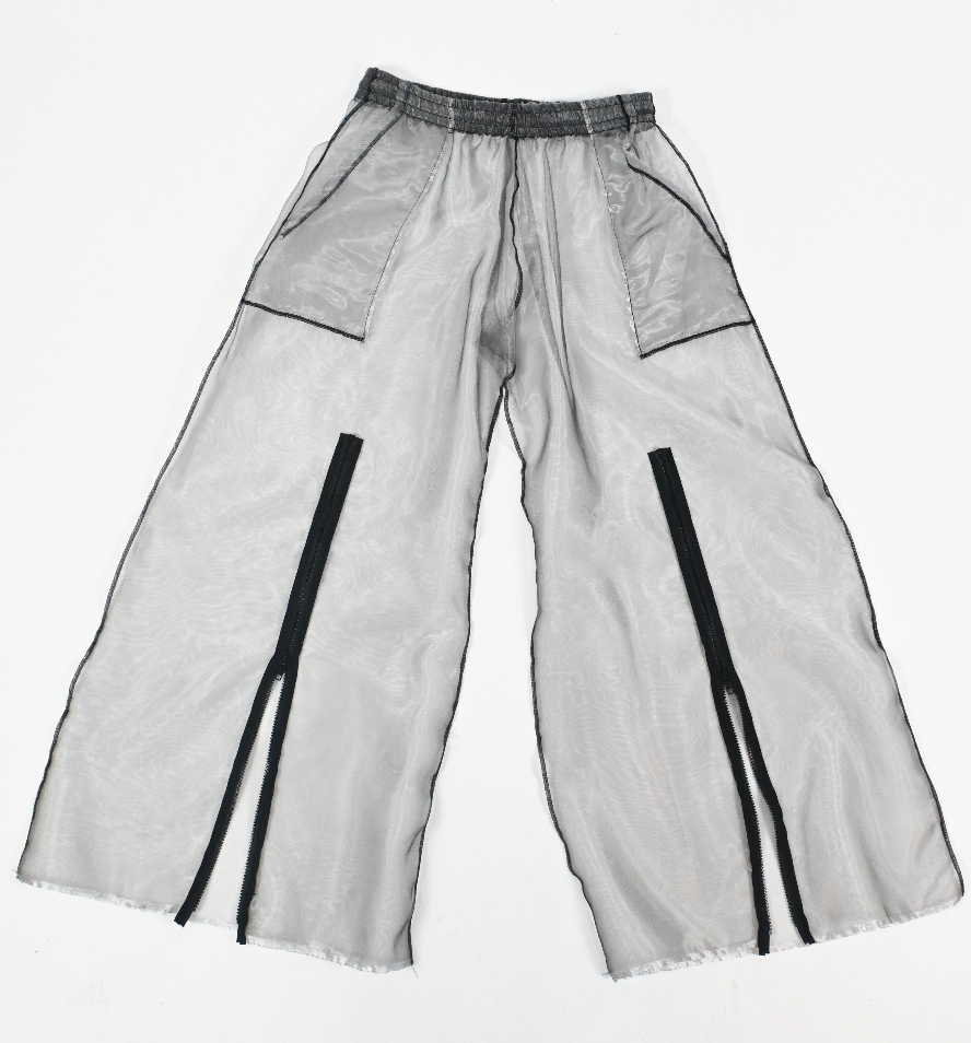RUNWAY Sheer Silver pants (Medium)