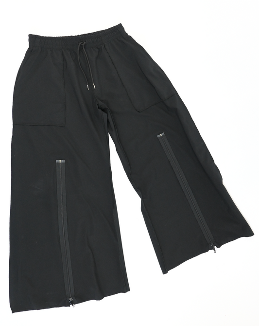 Black zip front pants (sizes available)